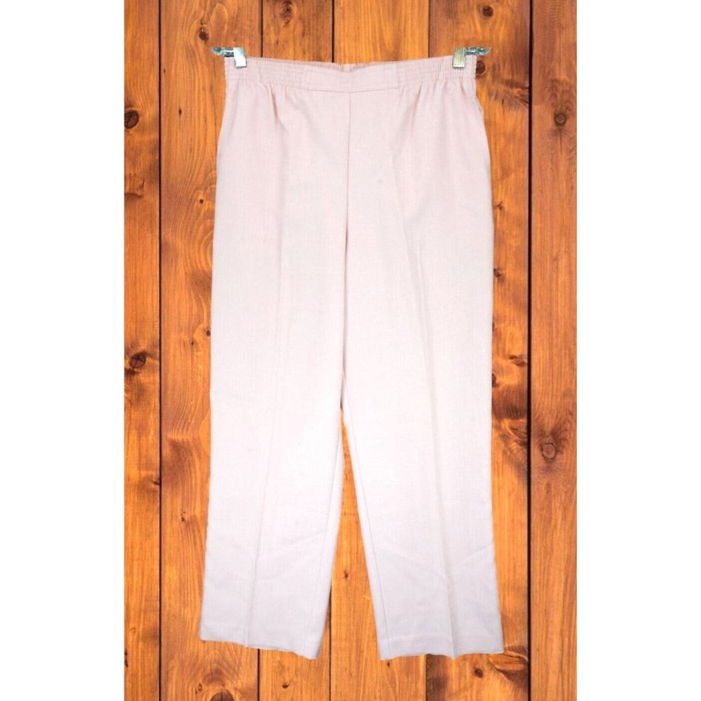 NWT Alfred Dunner Pants Womens 12 Pink Proportioned Short Elastic Waist Pull On
